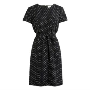 J. Crew Factory Black and White Polka Dot Midi Dress